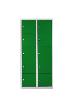 Metal  Ofis 10 Gözlü Öğretmen Öğrenci Dolabı Gri-Yeşil
