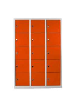 Metal  Ofis 15 Gözlü Öğretmen Öğrenci Dolabı Gri-Turuncu Metal  Ofis 15 Gözlü Öğretmen Öğrenci Dolabı Gri-Turuncu
