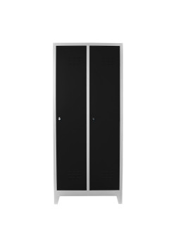 Metal  Ofis 2 li Standart Soyunma Dolabı Gri-Siyah Metal  Ofis 2 li Standart Soyunma Dolabı Gri-Siyah