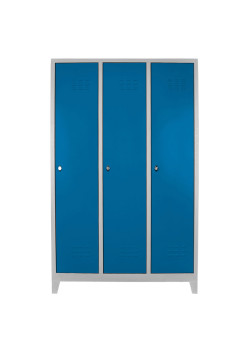 Metal  Ofis 3 lü Eko Soyunma Dolabı Gri-Mavi