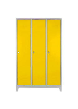 Metal  Ofis 3 lü Eko Soyunma Dolabı Gri-Sarı Metal  Ofis 3 lü Eko Soyunma Dolabı Gri-Sarı