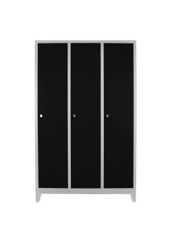 Metal  Ofis 3 lü Eko Soyunma Dolabı Gri-Siyah Metal  Ofis 3 lü Eko Soyunma Dolabı Gri-Siyah
