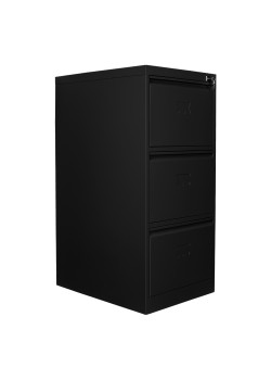 Metal  Ofis 3 lü Klasör Dolabı Siyah