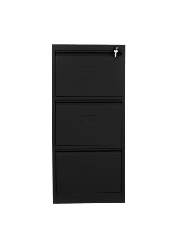 Metal  Ofis 3 lü Klasör Dolabı Siyah