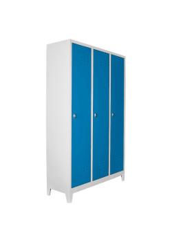 Metal  Ofis 3 lü Standart Soyunma Dolabı Gri-Mavi Metal  Ofis 3 lü Standart Soyunma Dolabı Gri-Mavi