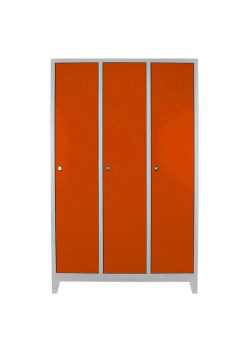 Metal  Ofis 3 lü Standart Soyunma Dolabı Gri-Turuncu Metal  Ofis 3 lü Standart Soyunma Dolabı Gri-Turuncu