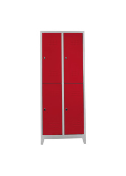 Metal  Ofis 4 lü Standart Soyunma Dolabı Gri-Kırmızı Metal  Ofis 4 lü Standart Soyunma Dolabı Gri-Kırmızı