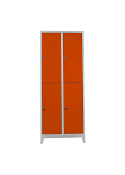 Metal  Ofis 4 lü Standart Soyunma Dolabı Gri-Turuncu