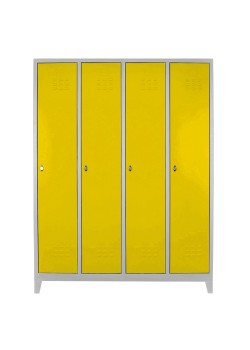 Metal  Ofis 4 lü Yanyana Soyunma Dolabı Gri-Sarı Metal  Ofis 4 lü Yanyana Soyunma Dolabı Gri-Sarı