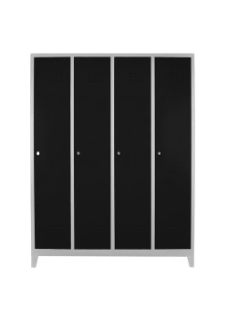 Metal  Ofis 4 lü Yanyana Soyunma Dolabı Gri-Siyah Metal  Ofis 4 lü Yanyana Soyunma Dolabı Gri-Siyah