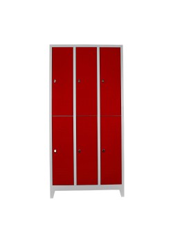 Metal  Ofis 6 Lı Eko Soyunma Dolabı Gri-Kırmızı Metal  Ofis 6 Lı Eko Soyunma Dolabı Gri-Kırmızı