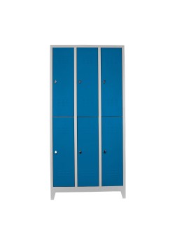 Metal  Ofis 6 Lı Eko Soyunma Dolabı Gri-Mavi