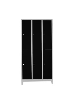 Metal  Ofis 6 Lı Standart Soyunma Dolabı Gri-Siyah Metal  Ofis 6 Lı Standart Soyunma Dolabı Gri-Siyah