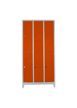 Metal  Ofis 6 Lı Standart Soyunma Dolabı Gri-Turuncu Metal  Ofis 6 Lı Standart Soyunma Dolabı Gri-Turuncu