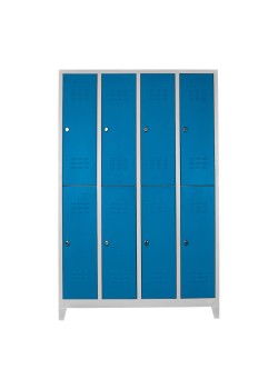 Metal  Ofis 8 li Soyunma Dolabı Gri-Mavi